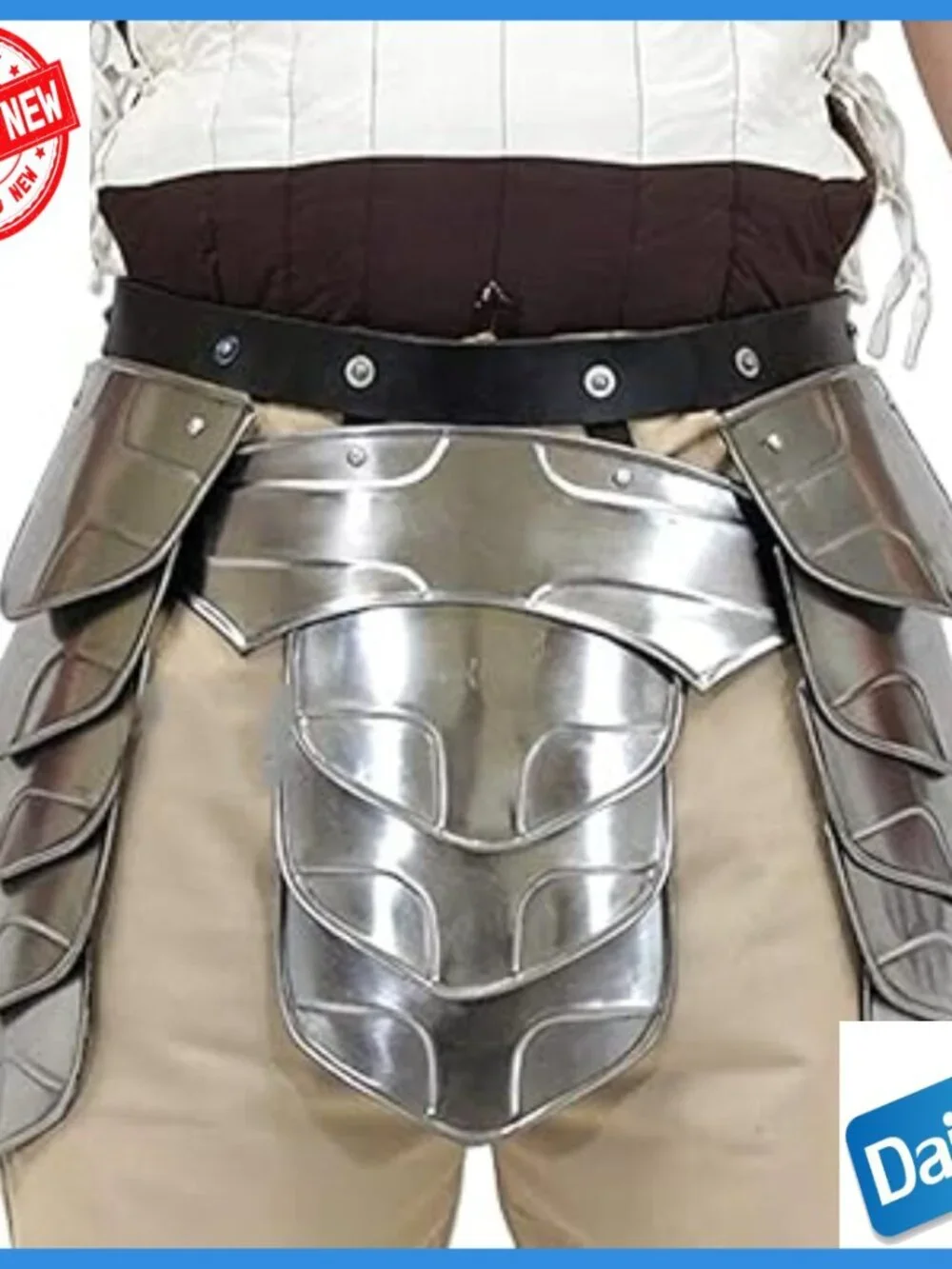 Medieval Tasset Belt Adjustable Leather Carbon Steel Armor Cosplay